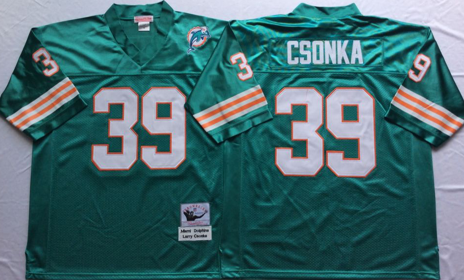 Men NFL Miami Dolphins 39 Csonka green Mitchell Ness jerseys